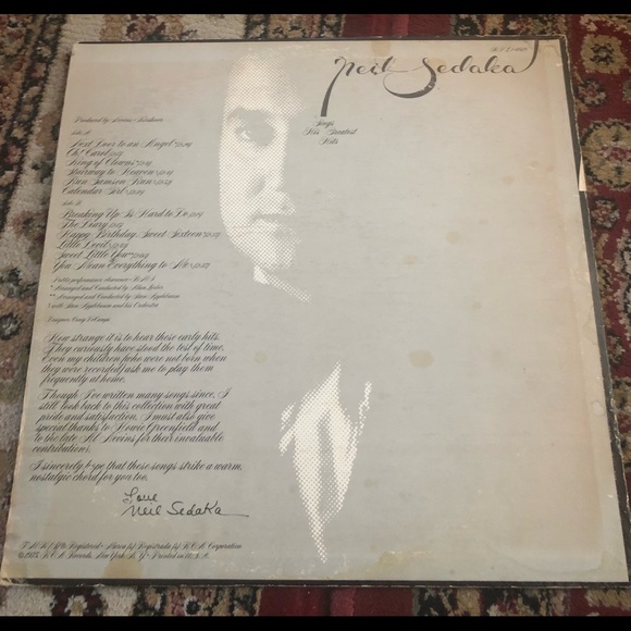 Neil Sedaka Sings His Greatest Hits Vinyl Record - Picture 2 of 4